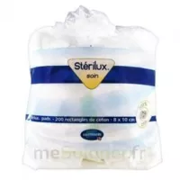 Sterilux Pads Rectangle Coton Hygiène Corporelle 8x10cm B/200 à ANDERNOS-LES-BAINS